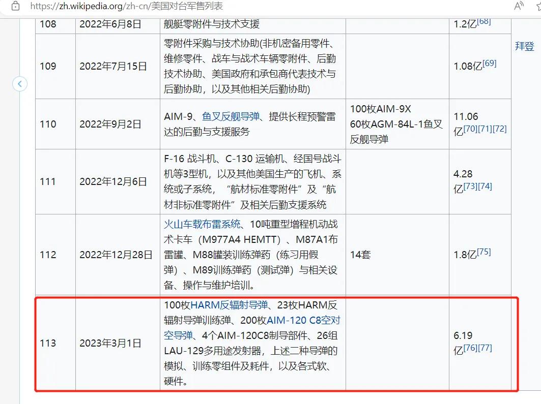 最新美国对台军售案中是哪两种*器武**，能够价值6.19亿美金