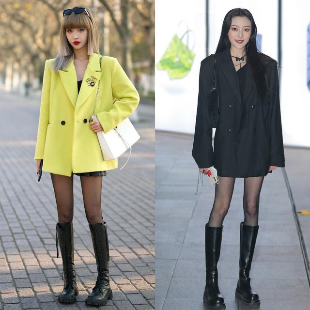 春季黑色袜时尚穿搭,穿袜子要有艺术感