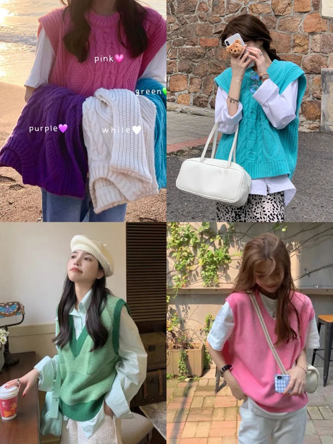 针织马甲棉麻衬衫,针织马甲衬衫下面怎么搭