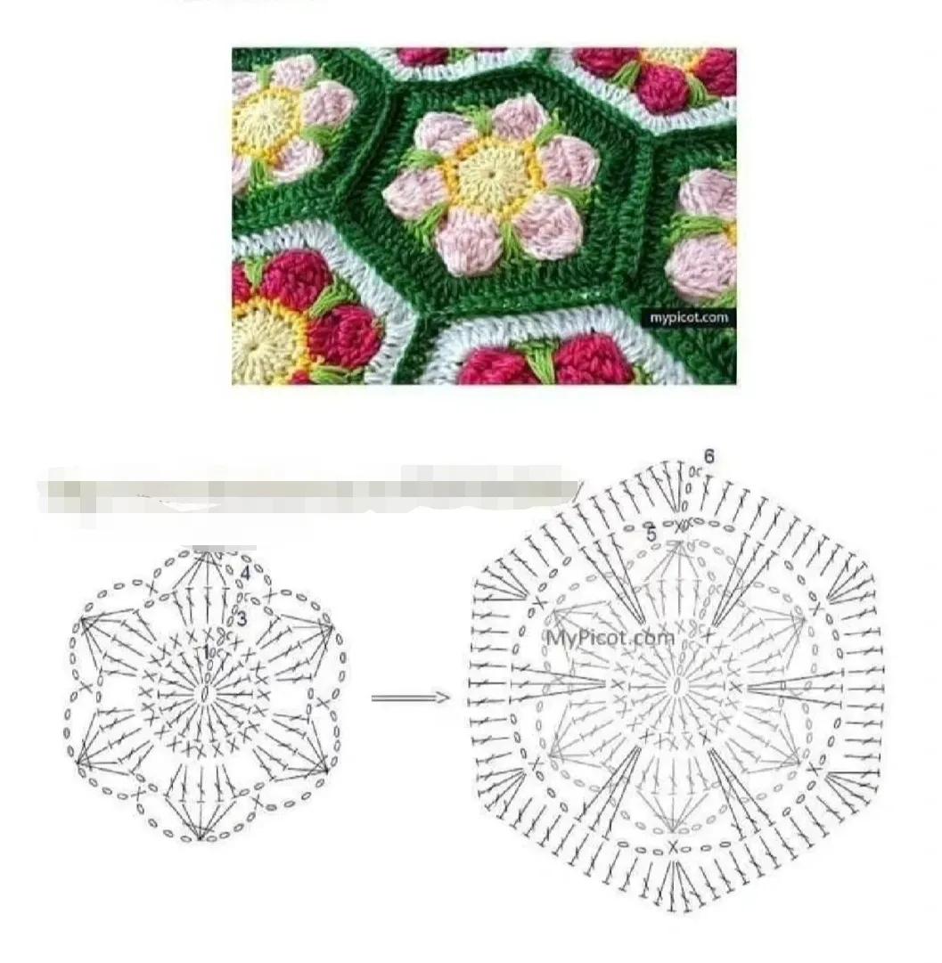 钩织方形花片图解大全,钩织正方形花片100款简单款