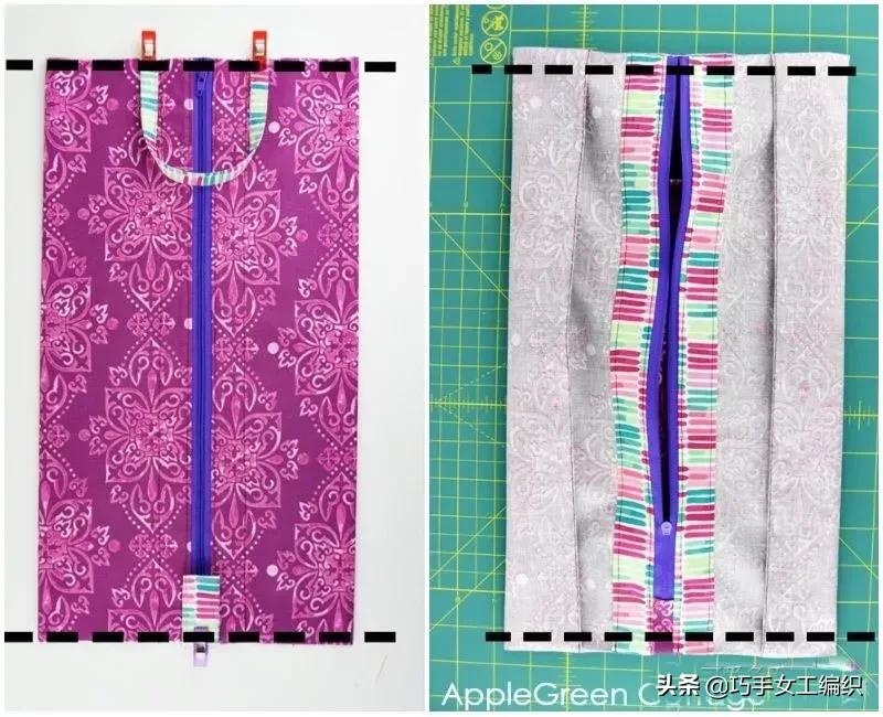 两块布制作的收纳袋,两块长方形布怎么做一个收纳袋
