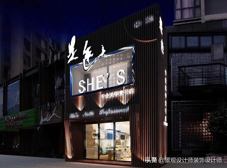 美甲店橱窗设计图片,80平米美甲店设计风格