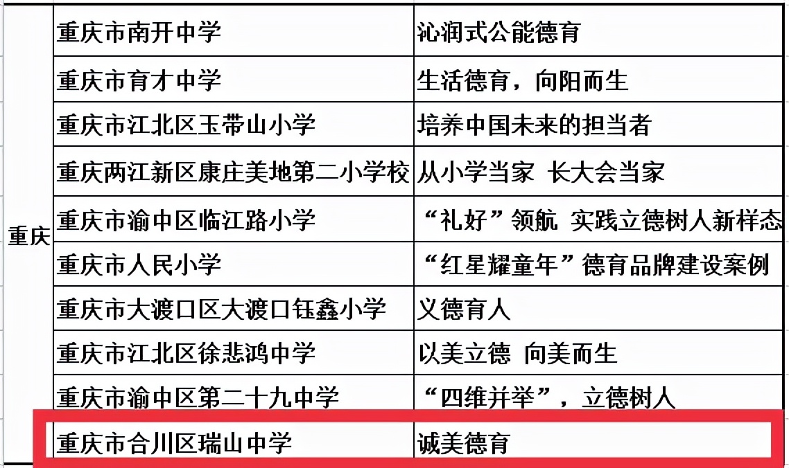 瑞山中学德育处,重庆市中小学德育工作指导