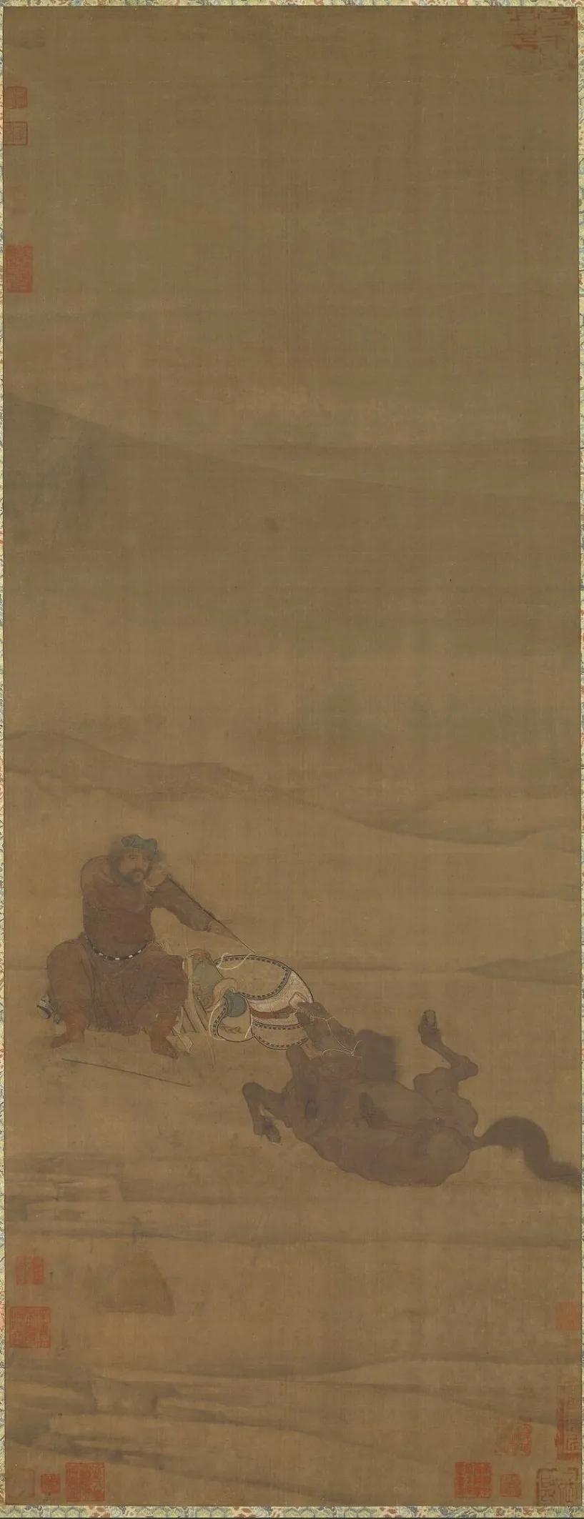 张齐翰·秉烛夜游图丨张戡·解鞍调箭图丨