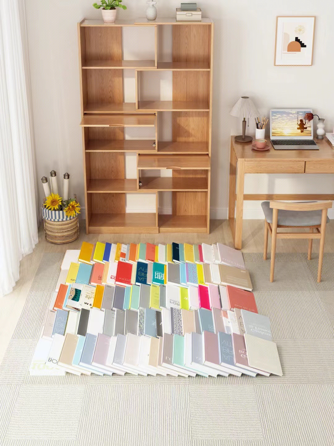 折叠式小巧书架,可伸缩的隐藏式书架