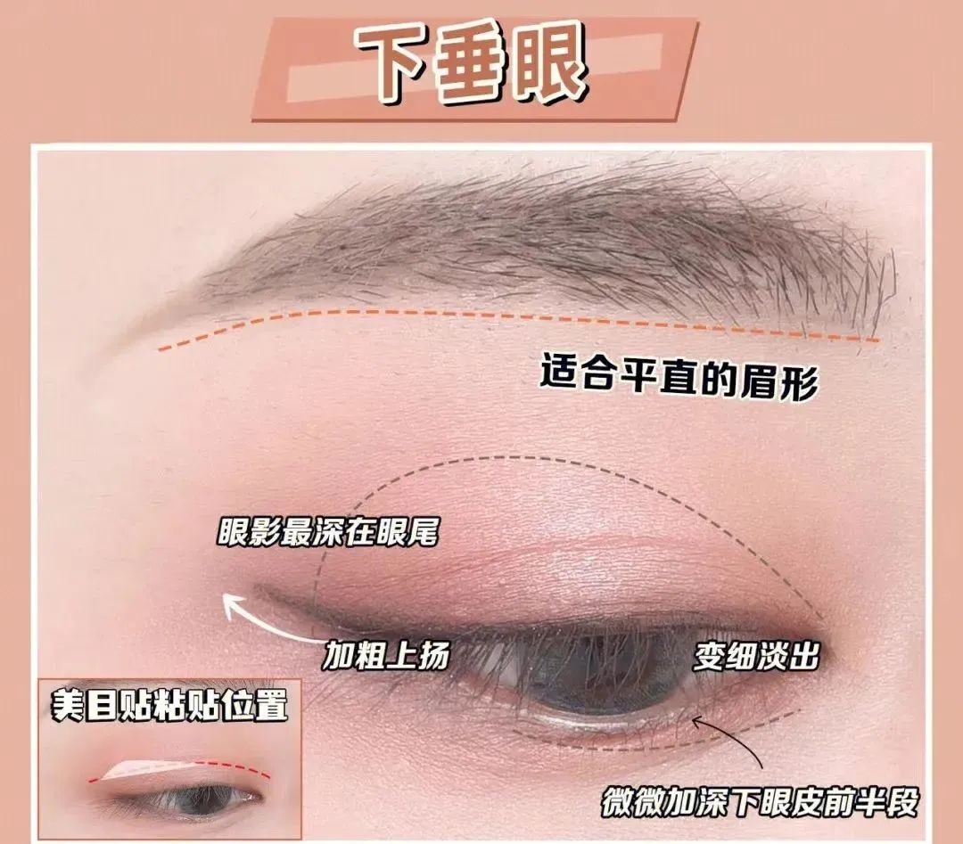 新手内双肿眼泡眼妆教程日常化妆,单眼皮日常眼妆化妆教程眼线胶笔