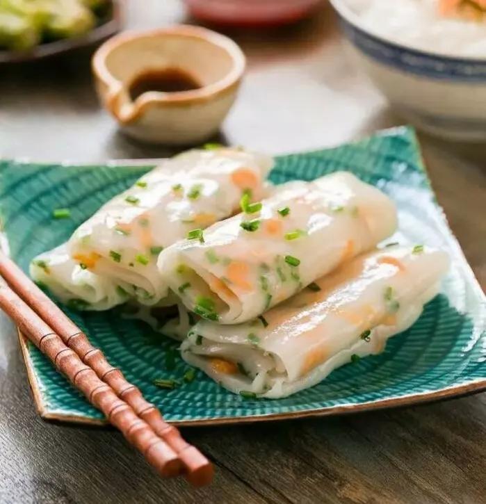 广东人吃肠粉的美食记录,广东人早餐必吃的肠粉