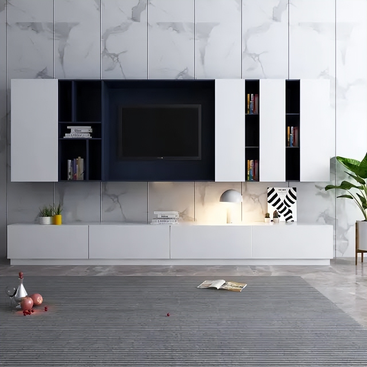 优嘉亿美电视柜这样装，客厅颜值瞬间提升100倍