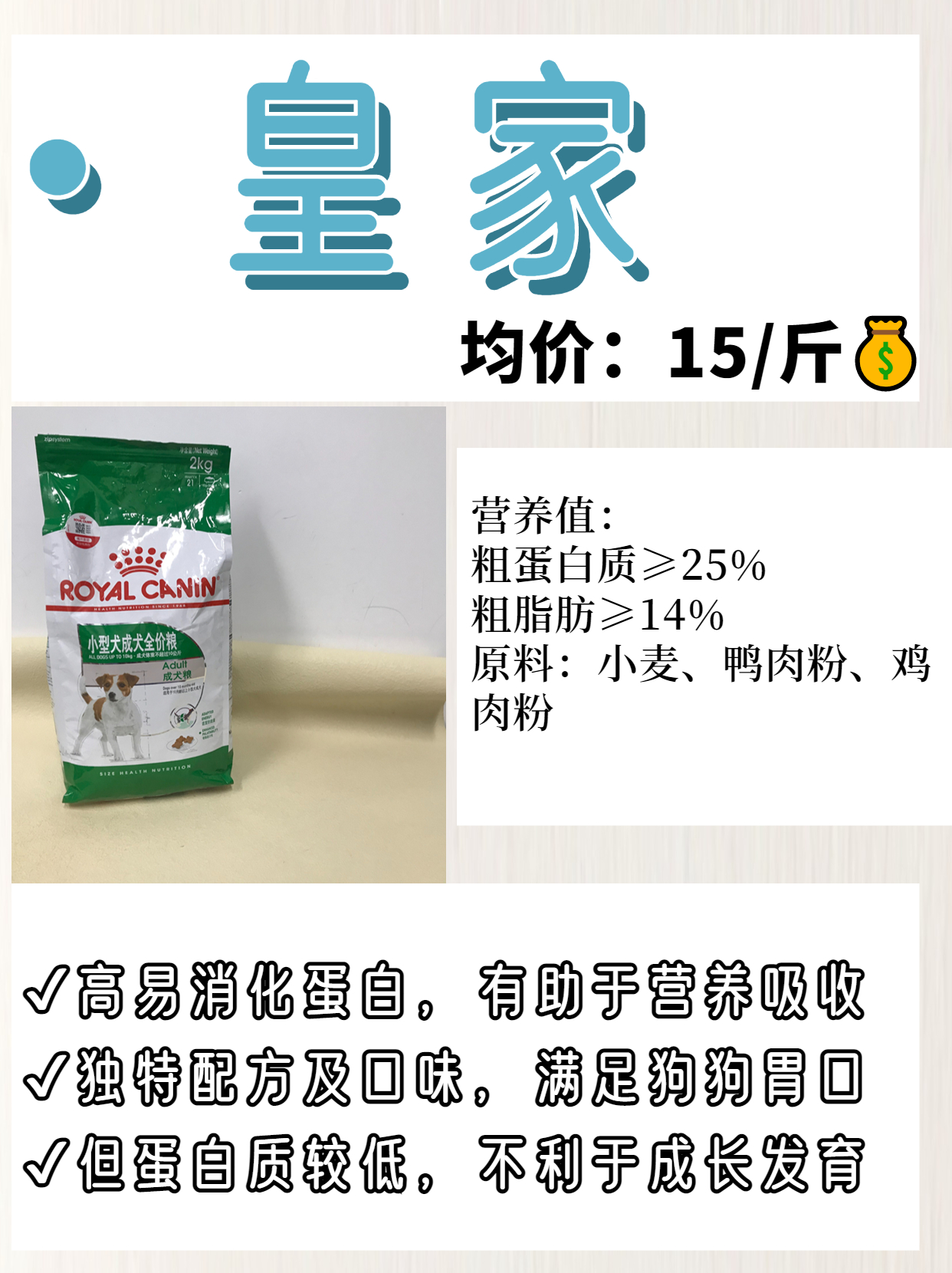 均价15~30平价狗粮推荐|选购指南