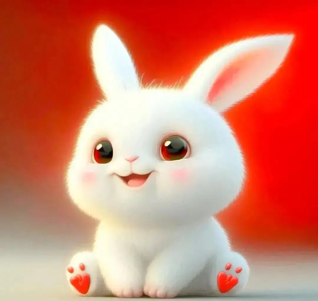 2024新年萌兔头像唯美卡通,兔兔好运头像卡通可爱