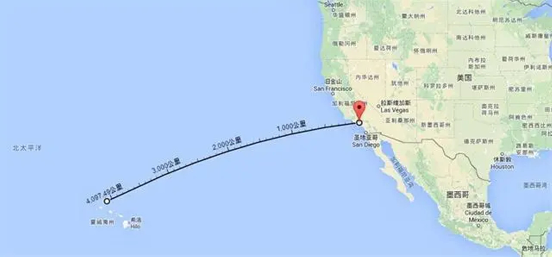 夏威夷太平洋在哪里,太平洋中部离美国本土有多远