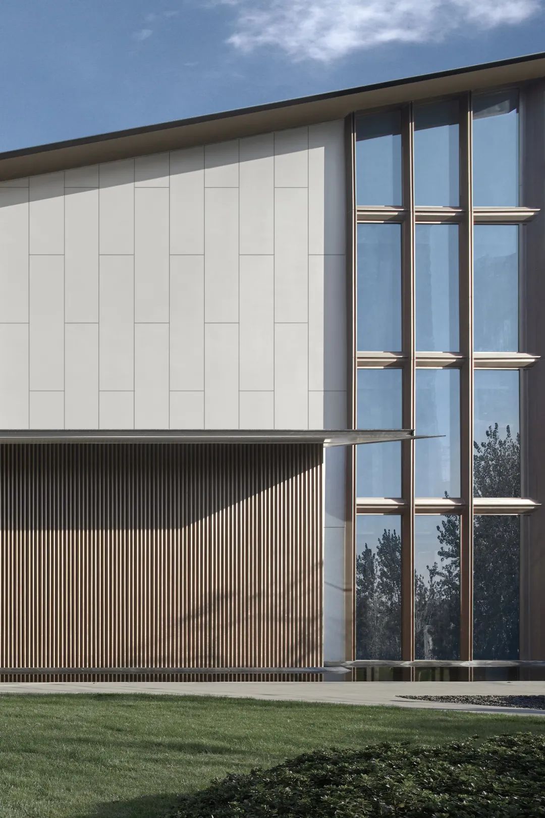 建筑铝材幕墙效果图,建筑装饰铝板设计加工