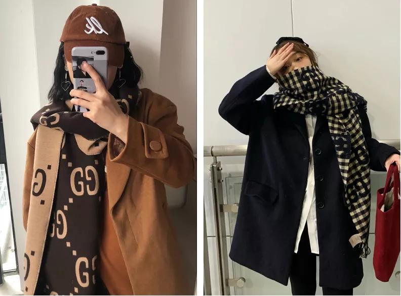 冬天搭配棉衣围巾系法,冬天比较惊艳的穿搭围巾