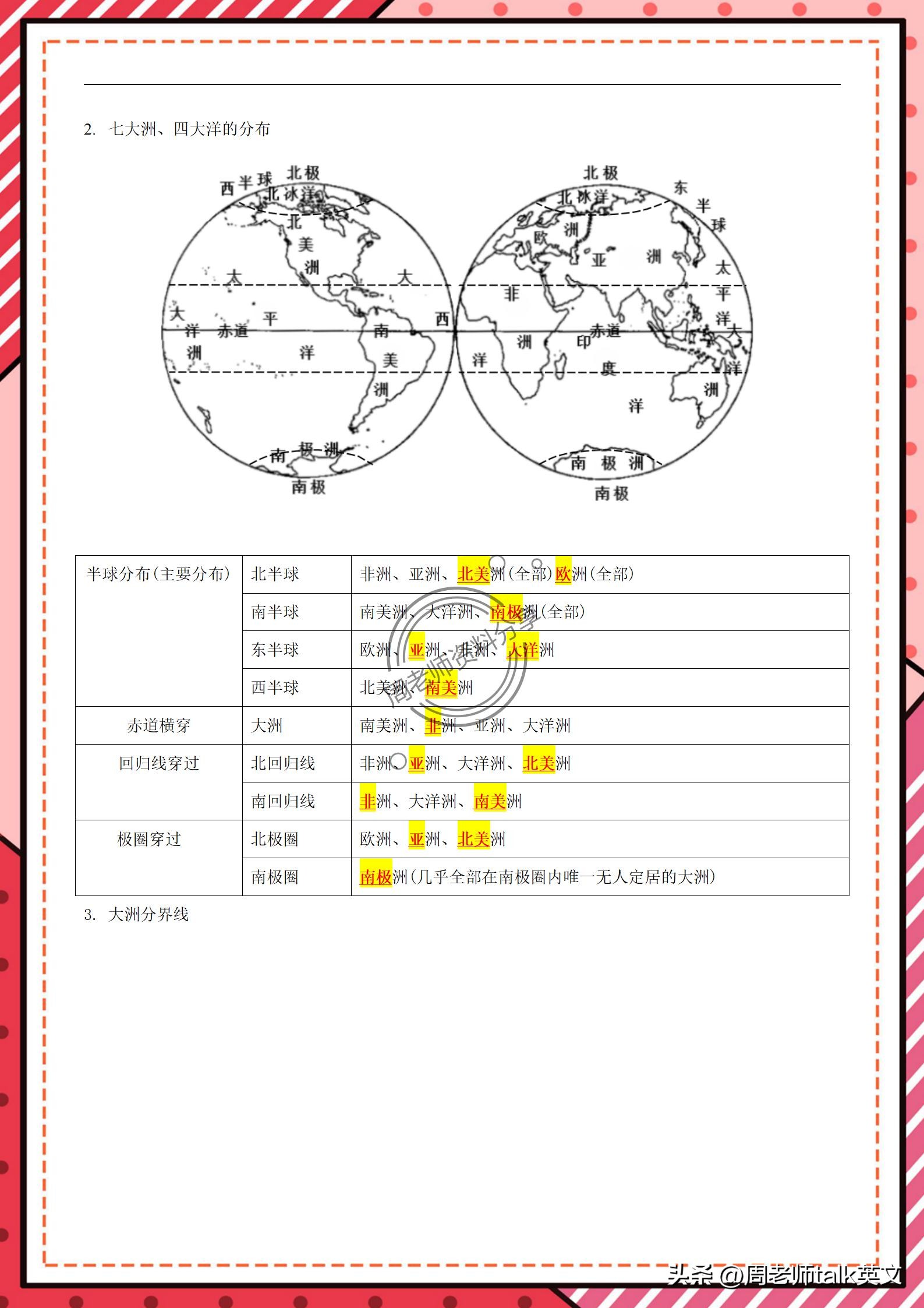初一上册地理笔记第一课,初一上册地理笔记第二章第一节
