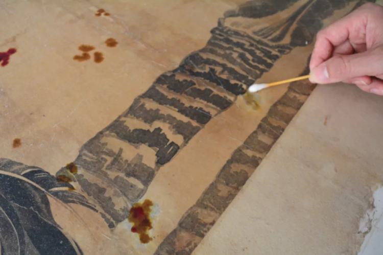 画完画手脏了咋洗,修复字画污迹