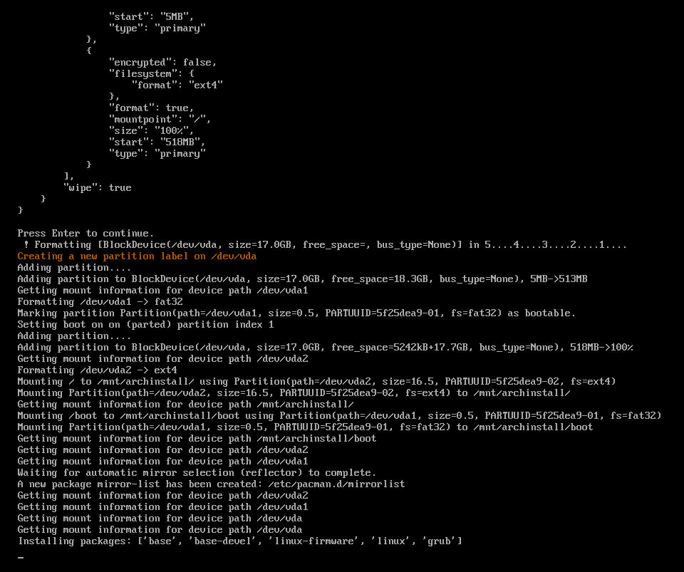 安装和使用archlinux超详细教程,archinstall脚本
