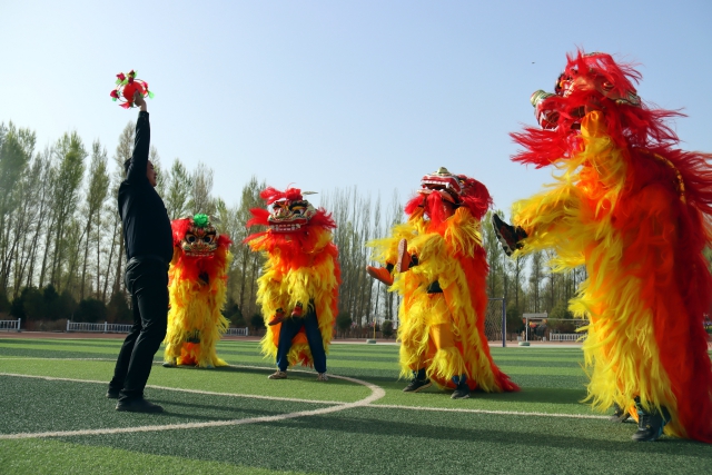 临泽腾龙舞狮表演,甘肃临泽社火表演视频