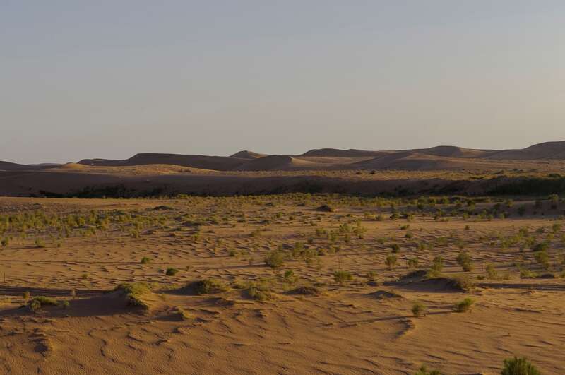 腾格里和巴丹吉林沙漠孕育出绿洲,民勤腾格里沙漠绿洲