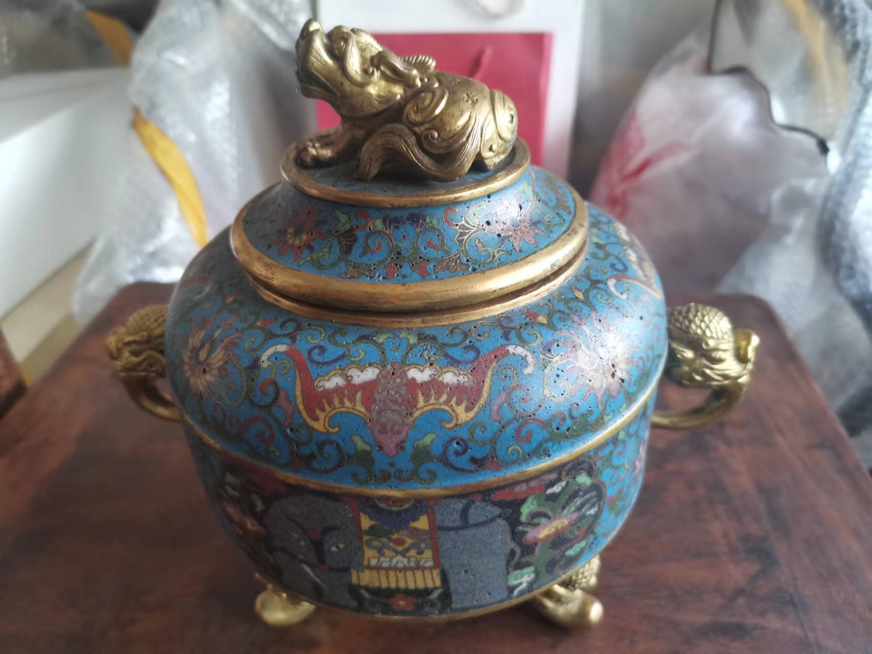 明代景泰蓝鼎,明代掐丝珐琅景泰蓝