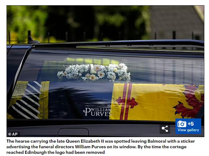 英国女王灵车为什么是奔驰,英女王灵车贴殡葬广告惹众怒